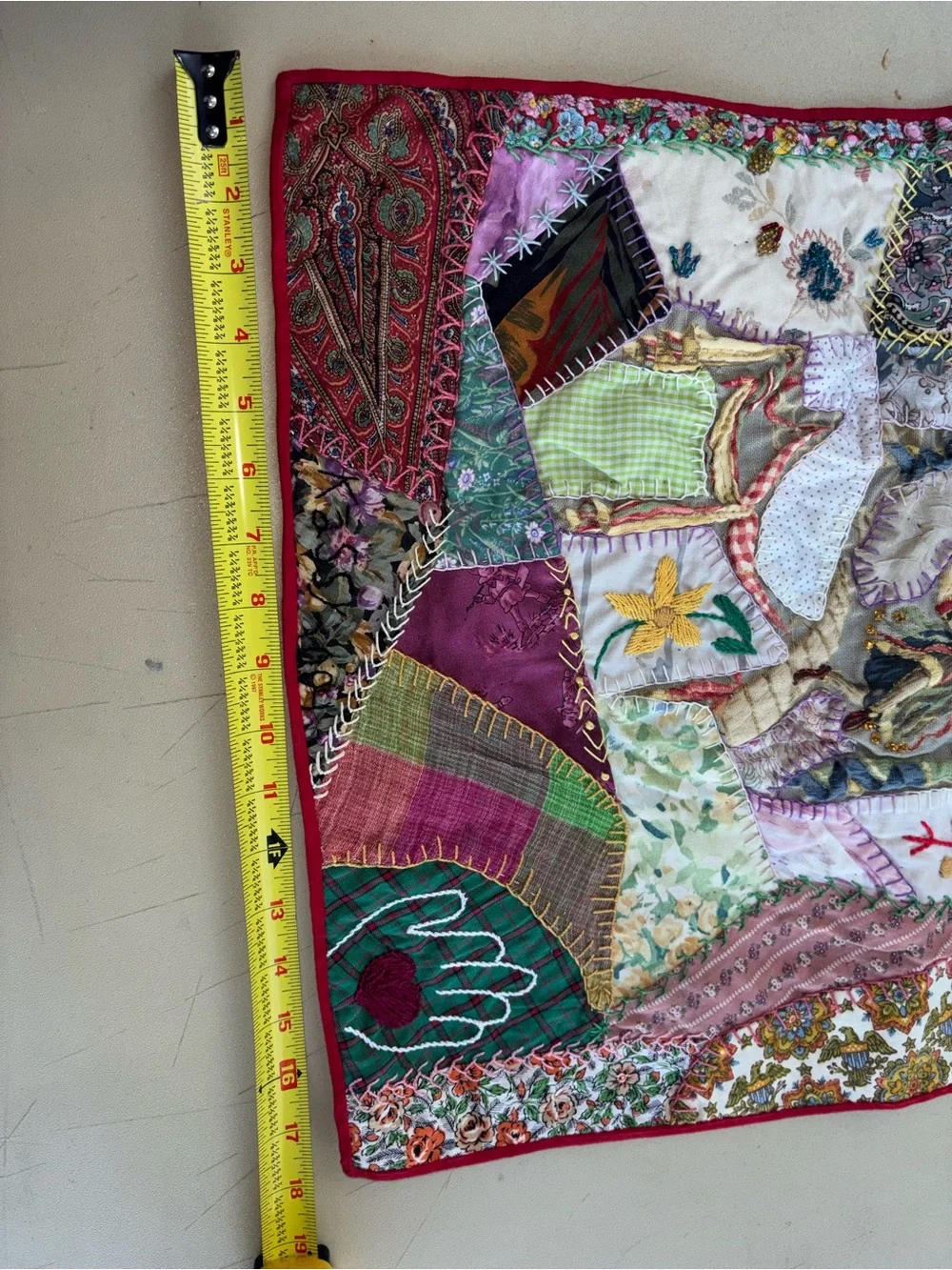 Handmade Patchwork Textile Wall Hanging - Multicolor Kassy Van Trump original